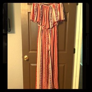 Boho Off-the-Shoulder High-Lo Romper